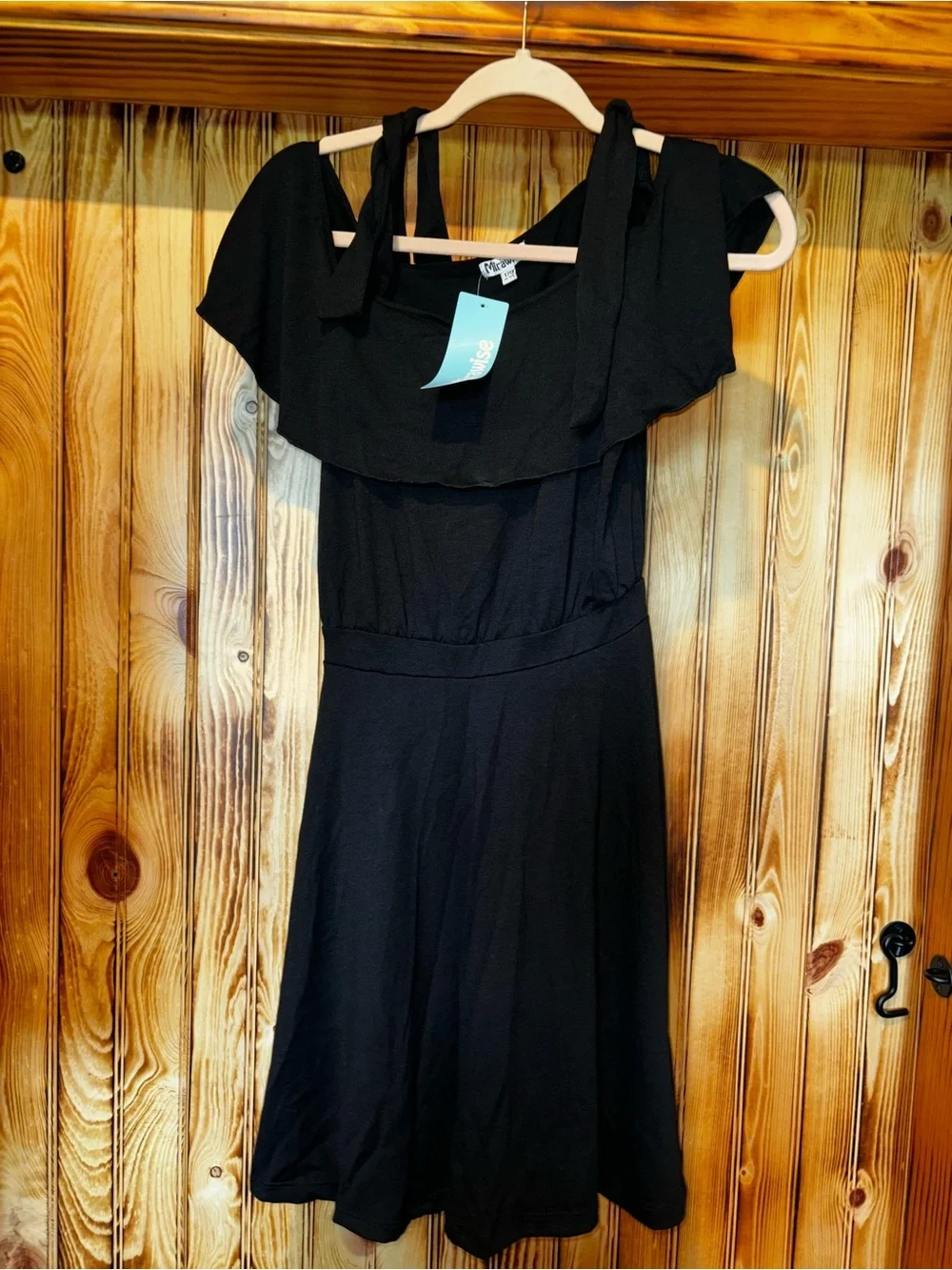 Black girls Tie-Shoulder Ruffle Dress